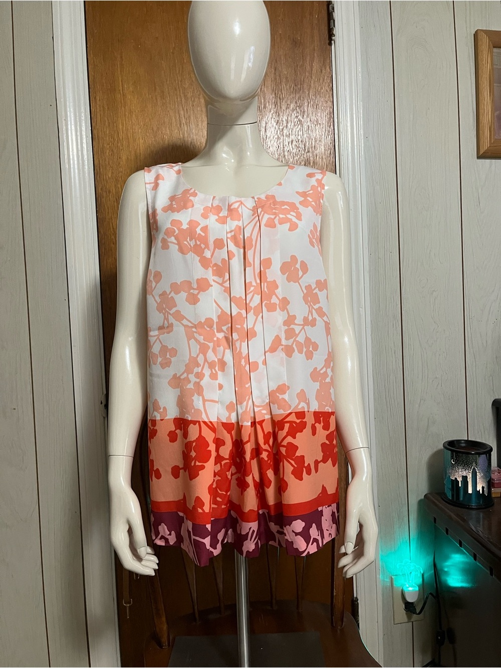 Women's Floral Print Dress- Peach Multi
